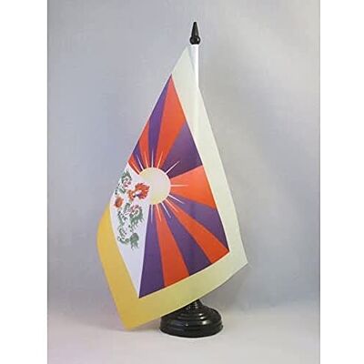 AZ FLAG Drapeau De Table Tibet 21x14 cm Petit Drapeau Tibétain De Bureau 100% Polyester Avec Hampe De 25cm Et Socle En Plastique Noir - Publicité AZ FLAG Drapeau De Table Tibet 21x14 cm Petit Drapeau Tibétain De Bureau 100% Polyester Avec Hampe De 25cm Et Socle En Plastique Noir - Publicité