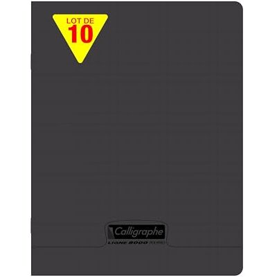 Calligraphe 18930Cpack Un lot de 10 Cahiers Agrafés Noirs (une Marque de Clairefontaine) 17x22 cm 96 Pages Grands Carreaux Papier Blanc 90 g Couverture Polypro Transparent - Publicité Calligraphe 18930Cpack Un lot de 10 Cahiers Agrafés Noirs (une Marque de Clairefontaine) 17x22 cm 96 Pages Grands Carreaux Papier Blanc 90 g Couverture Polypro Transparent - Publicité