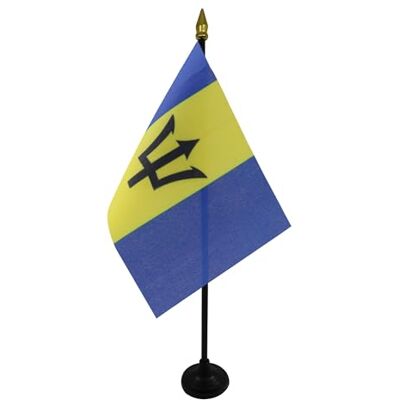 AZ FLAG Mini Drapeau Barbade De Table 15x10 cm Drapeau Barbadien De Bureau 100% Polyester Avec Hampe Pointe Dorée 25cm - Publicité AZ FLAG Mini Drapeau Barbade De Table 15x10 cm Drapeau Barbadien De Bureau 100% Polyester Avec Hampe Pointe Dorée 25cm - Publicité