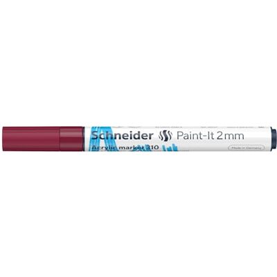 Schneider Paint-It 120161 Stylo acrylique (avec pointe ogive de 2 mm, peintures acryliques à fort pouvoir couvrant, pour bois, toile, pierre, etc.) 1 pièce, bordeaux - Publicité Schneider Paint-It 120161 Stylo acrylique (avec pointe ogive de 2 mm, peintures acryliques à fort pouvoir couvrant, pour bois, toile, pierre, etc.) 1 pièce, bordeaux - Publicité