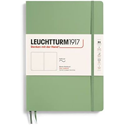 LEUCHTTURM1917 363929 Carnet Composition (B5), couverture souple, 123 pages numérotées, Sauge, blanc - Publicité LEUCHTTURM1917 363929 Carnet Composition (B5), couverture souple, 123 pages numérotées, Sauge, blanc - Publicité