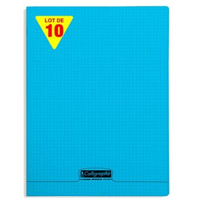 Calligraphe 18382C Un Lot de 10 Cahiers Agrafés Bleus (une Marque de Clairefontaine) 24x32 cm 96 Pages Petits Carreaux Papier Blanc 90 g Couverture Polypro Transparent - Publicité Calligraphe 18382C Un Lot de 10 Cahiers Agrafés Bleus (une Marque de Clairefontaine) 24x32 cm 96 Pages Petits Carreaux Papier Blanc 90 g Couverture Polypro Transparent - Publicité