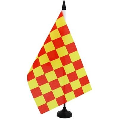 AZ FLAG Drapeau De Table Damier Rouge et jaune 21x14 cm Petit Drapeau À Damiers De Bureau 100% Polyester Avec Hampe De 25cm Et Socle En Plastique Noir - Publicité AZ FLAG Drapeau De Table Damier Rouge et jaune 21x14 cm Petit Drapeau À Damiers De Bureau 100% Polyester Avec Hampe De 25cm Et Socle En Plastique Noir - Publicité