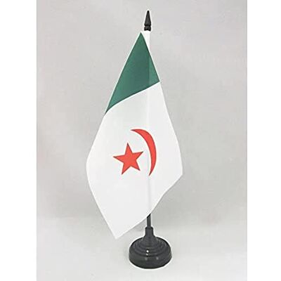 AZ FLAG Drapeau De Table Algérie Nationaliste 1960 21x14 cm Petit Drapeau Algérien Indépendentiste De Bureau 100% Polyester Avec Hampe De 25cm Et Socle En Plastique Noir - Publicité AZ FLAG Drapeau De Table Algérie Nationaliste 1960 21x14 cm Petit Drapeau Algérien Indépendentiste De Bureau 100% Polyester Avec Hampe De 25cm Et Socle En Plastique Noir - Publicité