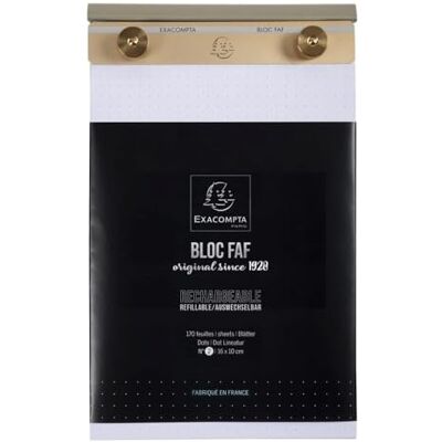 Exacompta Bloc de Bureau FAF Rechargeable Dots 17x10 cm Format N°2 - Publicité Exacompta Bloc de Bureau FAF Rechargeable Dots 17x10 cm Format N°2 - Publicité
