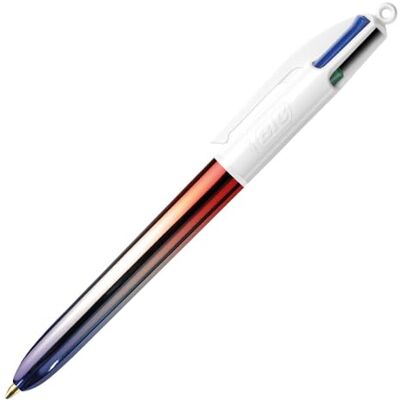 BIC 1 Stylo 4 Couleurs Tricolors Gradient Encre : 4 Couleurs Classiques Taille écriture Moyenne - Publicité BIC 1 Stylo 4 Couleurs Tricolors Gradient Encre : 4 Couleurs Classiques Taille écriture Moyenne - Publicité