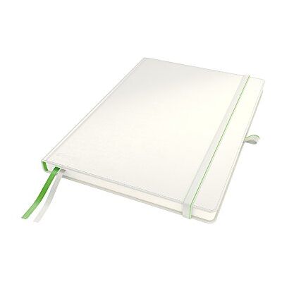 Leitz Cahier de qualité Complete A4 quadrillé, 160 pages, 80 feuilles, couverture rigide haute qualité, papier 100 g/m² certifié FSC, fermeture, marque-page, passant pour stylo, blanc, 44710001 - Publicité Leitz Cahier de qualité Complete A4 quadrillé, 160 pages, 80 feuilles, couverture rigide haute qualité, papier 100 g/m² certifié FSC, fermeture, marque-page, passant pour stylo, blanc, 44710001 - Publicité