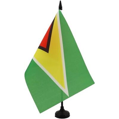 AZ FLAG Drapeau De Table Guyana 21x14 cm Petit Drapeau Guyanien De Bureau 100% Polyester Avec Hampe De 25cm Et Socle En Plastique Noir - Publicité AZ FLAG Drapeau De Table Guyana 21x14 cm Petit Drapeau Guyanien De Bureau 100% Polyester Avec Hampe De 25cm Et Socle En Plastique Noir - Publicité