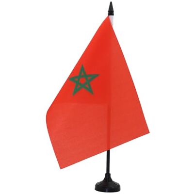 AZ FLAG Drapeau De Table Maroc 21x14 cm Petit Drapeau Marocain De Bureau 100% Polyester Avec Hampe De 25cm Et Socle En Plastique Noir - Publicité AZ FLAG Drapeau De Table Maroc 21x14 cm Petit Drapeau Marocain De Bureau 100% Polyester Avec Hampe De 25cm Et Socle En Plastique Noir - Publicité