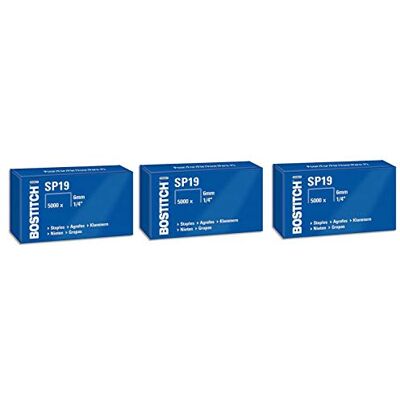 Bostitch 3 Paquets de 5000 Agrafes SP1906Z (15000 agrafes au total) - Publicité Bostitch 3 Paquets de 5000 Agrafes SP1906Z (15000 agrafes au total) - Publicité