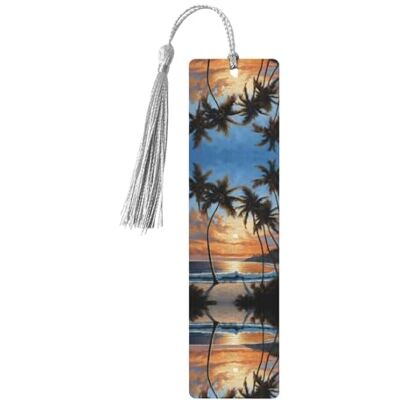 NPOREJKNGF Marque-page exquis en bois de peuplier motif coucher de soleil tropical – Motif imprimé double face en bois de peuplier pour livres et journaux - Publicité NPOREJKNGF Marque-page exquis en bois de peuplier motif coucher de soleil tropical – Motif imprimé double face en bois de peuplier pour livres et journaux - Publicité
