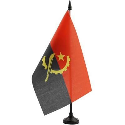 AZ FLAG Drapeau De Table Angola 21x14 cm Petit Drapeau Angolais De Bureau 100% Polyester Avec Hampe De 25cm Et Socle En Plastique Noir - Publicité AZ FLAG Drapeau De Table Angola 21x14 cm Petit Drapeau Angolais De Bureau 100% Polyester Avec Hampe De 25cm Et Socle En Plastique Noir - Publicité