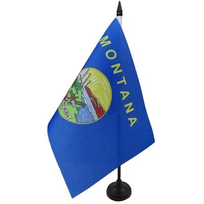 AZ FLAG Drapeau De Table Montana 21x14 cm Petit Drapeau De L'État Américain Du Montana De Bureau 100% Polyester Avec Hampe De 25cm Et Socle En Plastique Noir - Publicité AZ FLAG Drapeau De Table Montana 21x14 cm Petit Drapeau De L'État Américain Du Montana De Bureau 100% Polyester Avec Hampe De 25cm Et Socle En Plastique Noir - Publicité