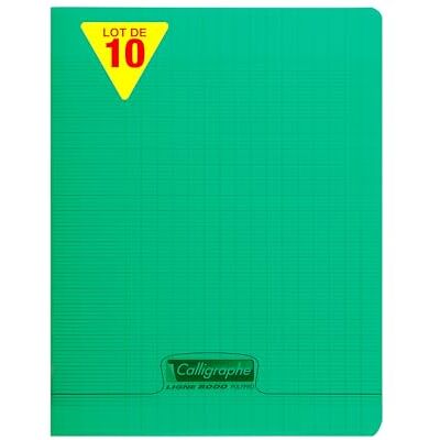 Calligraphe 18175Cpack Un lot de 10 Cahiers Agrafés Verts (une Marque de Clairefontaine) 24x32 cm 48 Pages Grands Carreaux Papier Blanc 90 g Couverture Polypro Transparent - Publicité Calligraphe 18175Cpack Un lot de 10 Cahiers Agrafés Verts (une Marque de Clairefontaine) 24x32 cm 48 Pages Grands Carreaux Papier Blanc 90 g Couverture Polypro Transparent - Publicité