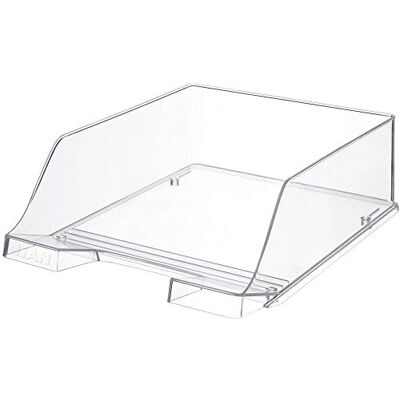 HAN 1046-23, corbeille à courrier KLASSIK XXL, extra-haute, moderne, élégante, transparente et de look haute brillance. Lot de 2 unités, cristal transparent - Publicité HAN 1046-23, corbeille à courrier KLASSIK XXL, extra-haute, moderne, élégante, transparente et de look haute brillance. Lot de 2 unités, cristal transparent - Publicité