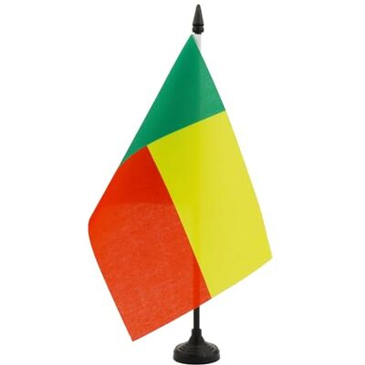 AZ FLAG Drapeau De Table Bénin 21x14 cm Petit Drapeau Béninois De Bureau 100% Polyester Avec Hampe De 25cm Et Socle En Plastique Noir - Publicité AZ FLAG Drapeau De Table Bénin 21x14 cm Petit Drapeau Béninois De Bureau 100% Polyester Avec Hampe De 25cm Et Socle En Plastique Noir - Publicité