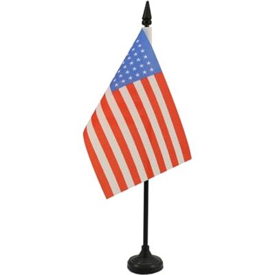 AZ FLAG Drapeau De Table USA 48 étoiles 15x10 cm Mini Drapeau Américain Avec 48 Étoiles De Bureau 100% Polyester Avec Hampe De 25cm Et Socle En Plastique Noir - Publicité AZ FLAG Drapeau De Table USA 48 étoiles 15x10 cm Mini Drapeau Américain Avec 48 Étoiles De Bureau 100% Polyester Avec Hampe De 25cm Et Socle En Plastique Noir - Publicité