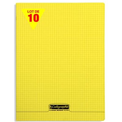 Calligraphe 18384C Un Lot de 10 Cahiers Agrafés Jaunes (une Marque de Clairefontaine) 24x32 cm 96 Pages Petits Carreaux Papier Blanc 90 g Couverture Polypro Transparent - Publicité Calligraphe 18384C Un Lot de 10 Cahiers Agrafés Jaunes (une Marque de Clairefontaine) 24x32 cm 96 Pages Petits Carreaux Papier Blanc 90 g Couverture Polypro Transparent - Publicité