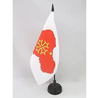 AZ FLAG Drapeau De Table Occitanie carte 21x14 cm Petit Drapeau Occitan De Bureau 100% Polyester Avec Hampe De 25cm Et Socle En Plastique Noir - Publicité AZ FLAG Drapeau De Table Occitanie carte 21x14 cm Petit Drapeau Occitan De Bureau 100% Polyester Avec Hampe De 25cm Et Socle En Plastique Noir - Publicité