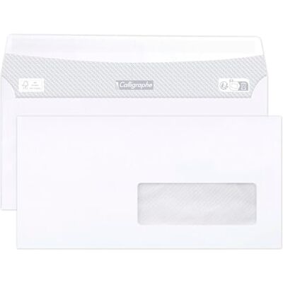 Calligraphe (gamme correspondance Clairefontaine) 693C Boite de 500 Enveloppes Blanches DL-110x220mm -Auto-Adhésives 80g/m² Fenêtre Papier Cristal 35x100 (position 20/20) - Publicité Calligraphe (gamme correspondance Clairefontaine) 693C Boite de 500 Enveloppes Blanches DL-110x220mm -Auto-Adhésives 80g/m² Fenêtre Papier Cristal 35x100 (position 20/20) - Publicité