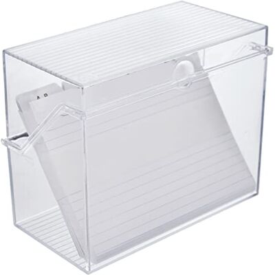 Helit Petite boîte à cartes A6 transparente avec 50 cartes - Publicité Helit Petite boîte à cartes A6 transparente avec 50 cartes - Publicité
