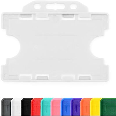 CKB LTD Lot de 10 porte-badges double face rigides en Plastique coulissants à face ouverte Format horizontal ou paysage Pour 2 deux d'identité cartes de 86 x 54 mm crédit CR80 Blanc - Publicité CKB LTD Lot de 10 porte-badges double face rigides en Plastique coulissants à face ouverte Format horizontal ou paysage Pour 2 deux d'identité cartes de 86 x 54 mm crédit CR80 Blanc - Publicité
