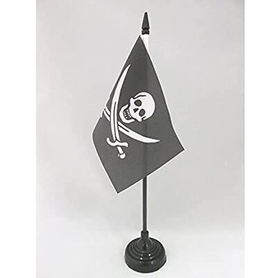 AZ FLAG Drapeau De Table Pirate Jack Rackham 15x10 cm Mini Drapeau Corsaire De Bureau 100% Polyester Avec Hampe De 25cm Et Socle En Plastique Noir - Publicité AZ FLAG Drapeau De Table Pirate Jack Rackham 15x10 cm Mini Drapeau Corsaire De Bureau 100% Polyester Avec Hampe De 25cm Et Socle En Plastique Noir - Publicité