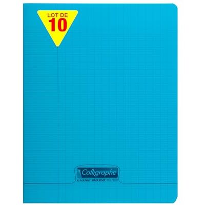 Calligraphe 18122Cpack Un lot de 10 Cahiers Agrafés Bleus (une Marque de Clairefontaine) 17x22 cm 96 Pages Grands Carreaux Papier Blanc 90 g Couverture Polypro Transparent - Publicité Calligraphe 18122Cpack Un lot de 10 Cahiers Agrafés Bleus (une Marque de Clairefontaine) 17x22 cm 96 Pages Grands Carreaux Papier Blanc 90 g Couverture Polypro Transparent - Publicité