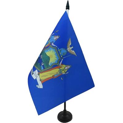 AZ FLAG Drapeau De Table New York 21x14 cm Petit Drapeau New Yorkais De Bureau 100% Polyester Avec Hampe De 25cm Et Socle En Plastique Noir - Publicité AZ FLAG Drapeau De Table New York 21x14 cm Petit Drapeau New Yorkais De Bureau 100% Polyester Avec Hampe De 25cm Et Socle En Plastique Noir - Publicité