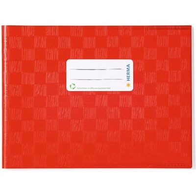 HERMA 19840 Lot de 10 couvertures pour cahiers scolaires, rouge DIN A5, horizontal, couvertures avec étiquette de nom, effet raphia, en film polypropylène résistant et lavable - Publicité HERMA 19840 Lot de 10 couvertures pour cahiers scolaires, rouge DIN A5, horizontal, couvertures avec étiquette de nom, effet raphia, en film polypropylène résistant et lavable - Publicité