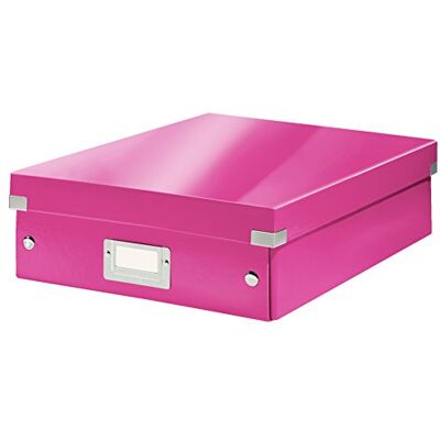 Leitz , Boîte à Compartiments Click et Store A4, Format Medium, Rangement Flexible 2-4 Compartiments, Superposable, Finition PP, Maison Bureau, Rose WOW, 60580001 - Publicité Leitz , Boîte à Compartiments Click et Store A4, Format Medium, Rangement Flexible 2-4 Compartiments, Superposable, Finition PP, Maison Bureau, Rose WOW, 60580001 - Publicité