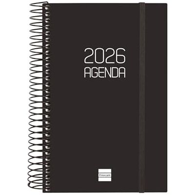 Finocam Agenda à spirale 2026 1 jour par page janvier à décembre (12 mois) Agenda annuel 2026 avec élastique, couverture en polypropylène à spirale opaque, noir, espagnol - Publicité Finocam Agenda à spirale 2026 1 jour par page janvier à décembre (12 mois) Agenda annuel 2026 avec élastique, couverture en polypropylène à spirale opaque, noir, espagnol - Publicité