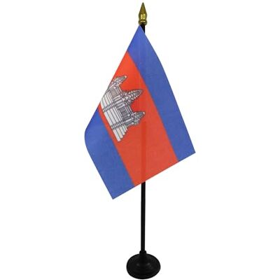 AZ FLAG Mini Drapeau Cambodge De Table 15x10 cm Drapeau Cambodgien De Bureau 100% Polyester Avec Hampe Pointe Dorée 25cm - Publicité AZ FLAG Mini Drapeau Cambodge De Table 15x10 cm Drapeau Cambodgien De Bureau 100% Polyester Avec Hampe Pointe Dorée 25cm - Publicité