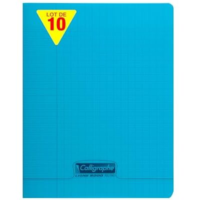 Calligraphe 18102Cpack Un lot de 10 Cahiers Agrafés Bleus (une Marque de Clairefontaine) 17x22 cm 48 Pages Grands Carreaux Papier Blanc 90 g Couverture Polypro Transparent - Publicité Calligraphe 18102Cpack Un lot de 10 Cahiers Agrafés Bleus (une Marque de Clairefontaine) 17x22 cm 48 Pages Grands Carreaux Papier Blanc 90 g Couverture Polypro Transparent - Publicité