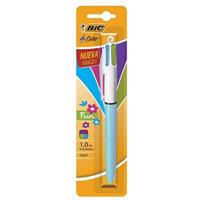 BIC Stylo à bille tendance 4 couleurs, pointe moyenne (1 mm), encres assorties, 1 pièce - Publicité BIC Stylo à bille tendance 4 couleurs, pointe moyenne (1 mm), encres assorties, 1 pièce - Publicité