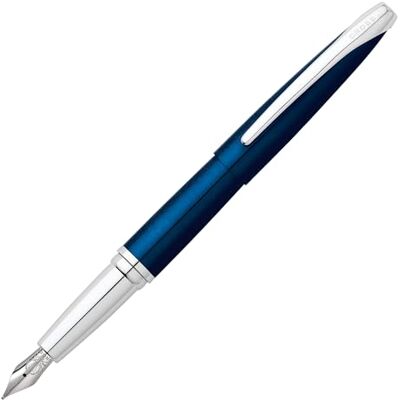CROSS Stylo Plume ATX Laque Bleue Translucide (Taille Fine) - Publicité CROSS Stylo Plume ATX Laque Bleue Translucide (Taille Fine) - Publicité