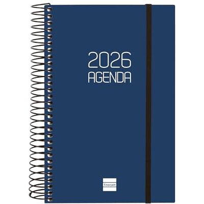 Finocam Agenda à spirale 2026 1 jour par page janvier à décembre (12 mois) Agenda annuel 2026 avec élastique, couverture en polypropylène à spirale opaque, bleu, espagnol - Publicité Finocam Agenda à spirale 2026 1 jour par page janvier à décembre (12 mois) Agenda annuel 2026 avec élastique, couverture en polypropylène à spirale opaque, bleu, espagnol - Publicité