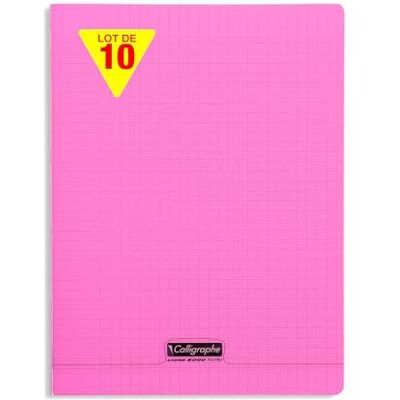 Calligraphe 18171Cpack Un lot de 10 Cahiers Agrafés Roses (une Marque de Clairefontaine) 24x32 cm 48 Pages Grands Carreaux Papier Blanc 90 g Couverture Polypro Transparent - Publicité Calligraphe 18171Cpack Un lot de 10 Cahiers Agrafés Roses (une Marque de Clairefontaine) 24x32 cm 48 Pages Grands Carreaux Papier Blanc 90 g Couverture Polypro Transparent - Publicité