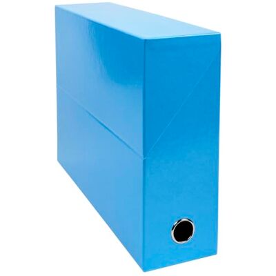 Exacompta Boîte Transfert Iderama Papier A4 Dos 90 mm Bleu Clair - Publicité Exacompta Boîte Transfert Iderama Papier A4 Dos 90 mm Bleu Clair - Publicité