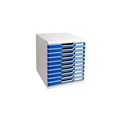 EXACOMPTA Module de classement Modulo 10 tiroirs gris/bleu 28,8 x 32 x 35 cm - Publicité EXACOMPTA Module de classement Modulo 10 tiroirs gris/bleu 28,8 x 32 x 35 cm - Publicité