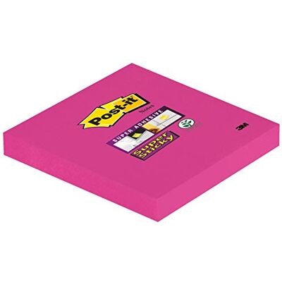 Post-It Super Sticky Notes repositionnables 90 feuilles 76 x 76 mm Fuchsia - Publicité Post-It Super Sticky Notes repositionnables 90 feuilles 76 x 76 mm Fuchsia - Publicité