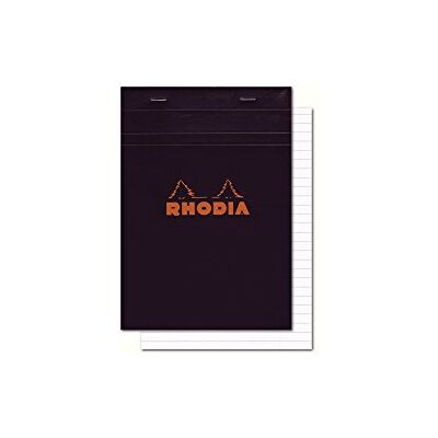Rhodia 136009C Bloc Agrafé N°13 Black A6 10,5 x 14,8 cm Ligné 80 Feuillets - Publicité Rhodia 136009C Bloc Agrafé N°13 Black A6 10,5 x 14,8 cm Ligné 80 Feuillets - Publicité