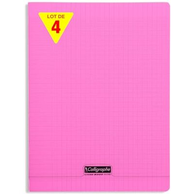 Calligraphe 18381Cpack Un lot de 4 Cahiers Agrafés Roses (une Marque de Clairefontaine) 24x32 cm 192 Pages Grands Carreaux Papier Blanc 90 g Couverture Polypro Transparent - Publicité Calligraphe 18381Cpack Un lot de 4 Cahiers Agrafés Roses (une Marque de Clairefontaine) 24x32 cm 192 Pages Grands Carreaux Papier Blanc 90 g Couverture Polypro Transparent - Publicité