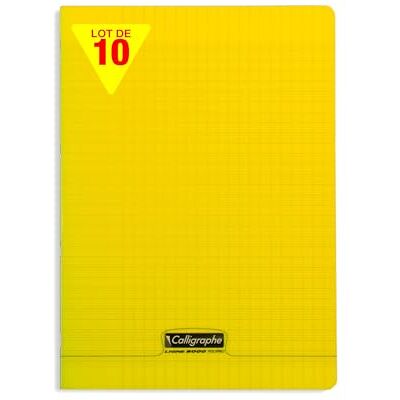 Calligraphe 18134Cpack Un paquet de 10 Cahiers Agrafés Jaunes (une Marque de Clairefontaine) A4 21x29,7 cm 96 Pages Grands Carreaux Papier Blanc 90 g Couverture Polypro Transparent - Publicité Calligraphe 18134Cpack Un paquet de 10 Cahiers Agrafés Jaunes (une Marque de Clairefontaine) A4 21x29,7 cm 96 Pages Grands Carreaux Papier Blanc 90 g Couverture Polypro Transparent - Publicité