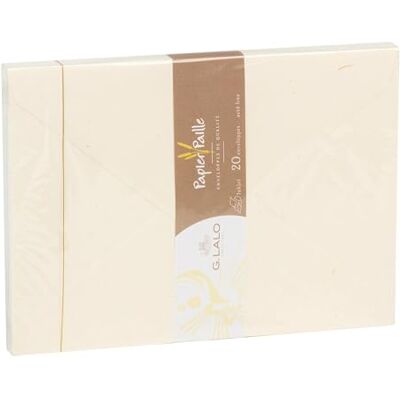 Clairefontaine G. Lalo 20616L Un Paquet de 20 Grandes Enveloppes en Papier Paille Crème 120g C5 16,2x22,9 cm Fermeture Gommée - Publicité Clairefontaine G. Lalo 20616L Un Paquet de 20 Grandes Enveloppes en Papier Paille Crème 120g C5 16,2x22,9 cm Fermeture Gommée - Publicité