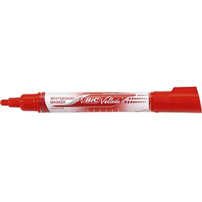 BIC 40962 Marqueur Velléda Tank pointe ogive tracé encre liquide effaçable corps plastique niveau encre visible 3-5 mm Rouge - Publicité BIC 40962 Marqueur Velléda Tank pointe ogive tracé encre liquide effaçable corps plastique niveau encre visible 3-5 mm Rouge - Publicité