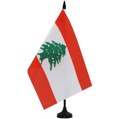 AZ FLAG Drapeau De Table Liban 21x14 cm Petit Drapeau Libanais De Bureau 100% Polyester Avec Hampe De 25cm Et Socle En Plastique Noir - Publicité AZ FLAG Drapeau De Table Liban 21x14 cm Petit Drapeau Libanais De Bureau 100% Polyester Avec Hampe De 25cm Et Socle En Plastique Noir - Publicité