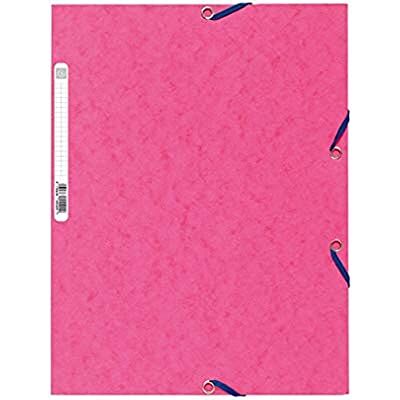 Exacompta Réf. 55520E Carton de 25 chemises à élastiques pochettes 3 rabats en carte lustrée 400 g/m2 dimensions 24 x 32 cm pour documents au format A4 couleur rose - Publicité Exacompta Réf. 55520E Carton de 25 chemises à élastiques pochettes 3 rabats en carte lustrée 400 g/m2 dimensions 24 x 32 cm pour documents au format A4 couleur rose - Publicité