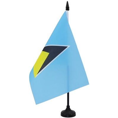 AZ FLAG Drapeau De Table Sainte Lucie 21x14 cm Petit Drapeau Saint-Lucien De Bureau 100% Polyester Avec Hampe De 25cm Et Socle En Plastique Noir - Publicité AZ FLAG Drapeau De Table Sainte Lucie 21x14 cm Petit Drapeau Saint-Lucien De Bureau 100% Polyester Avec Hampe De 25cm Et Socle En Plastique Noir - Publicité