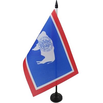 AZ FLAG Drapeau De Table Wyoming 21x14 cm Petit Drapeau De L'État Américain Du Wyoming De Bureau 100% Polyester Avec Hampe De 25cm Et Socle En Plastique Noir - Publicité AZ FLAG Drapeau De Table Wyoming 21x14 cm Petit Drapeau De L'État Américain Du Wyoming De Bureau 100% Polyester Avec Hampe De 25cm Et Socle En Plastique Noir - Publicité